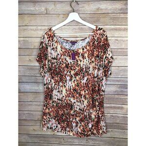 Beverly Drive 3X NWT Ruched Blouse Animal Print
